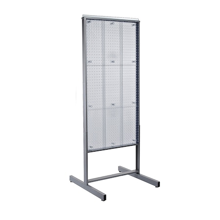 Azar Displays 2-Sided Metal Frame Clear Pegboard Floor Display Panel Size:24"x48"PK1 700272-CLR